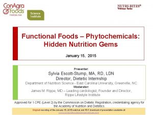 NUTRIBITES Webinar Series Functional Foods Phytochemicals Hidden Nutrition