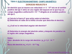 TEMA 6 ELECTROMAGNETISMO CAMPO MAGNTICO EJERCICIO RESUELTO 9
