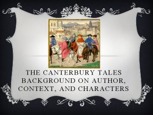 The canterbury tales context