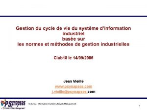 Gestion du cycle de vie du systme dinformation