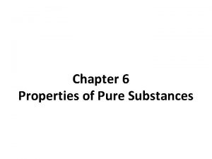 Properties of pure substances