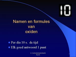 Namen en formules van oxiden l Per dia