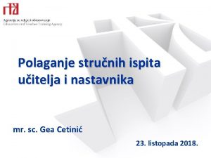 Polaganje strunih ispita uitelja i nastavnika mr sc