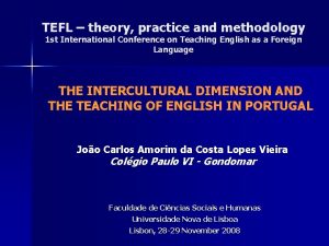 TEFL theory practice and methodology 1 st International