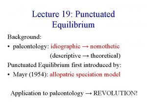 Punctuated lecture