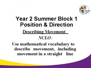 Year 2 Summer Block 1 Position Direction Describing