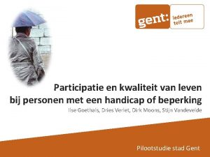 Participatie en kwaliteit van leven bij personen met