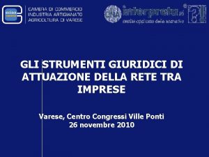 GLI STRUMENTI GIURIDICI DI ATTUAZIONE DELLA RETE TRA