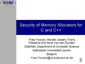 Security of Memory Allocators for C and C