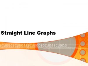 Straight Line Graphs Objective Understand that all straight