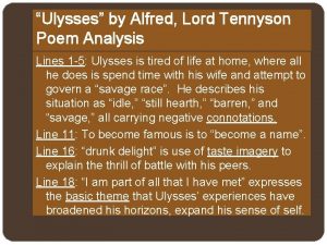 Ulysses tennyson analysis line by line