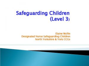 Safeguarding Children Level 3 Elaine Wyllie Designated Nurse