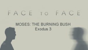 MOSES THE BURNING BUSH Exodus 3 Pop Theology