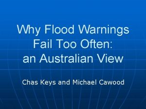 Why Flood Warnings Fail Too Often an Australian