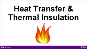 Heat Transfer Thermal Insulation Overview Objective Background Materials