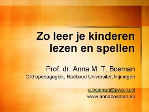 Zo leer je kinderen lezen en spellen Prof