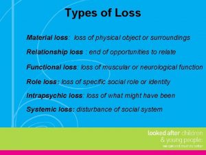 Types of Loss Material loss loss of physical