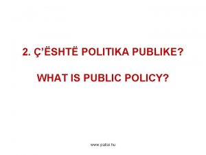 Llojet e politikave publike