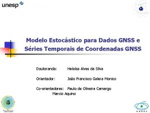 Modelo Estocstico para Dados GNSS e Sries Temporais