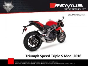 BIKE INFO 102016 Triumph Speed Triple S Mod