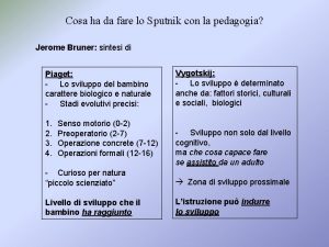 Curricolo a spirale bruner