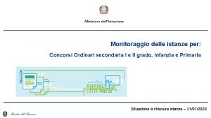 Ministero dellIstruzione Monitoraggio delle istanze per Concorsi Ordinari