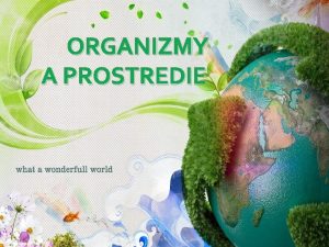 ORGANIZMY A PROSTREDIE iv organizmy Sas prrodnho prostredia