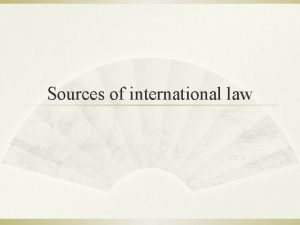 Sources of domestic law