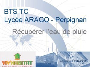 BTS TC Lyce ARAGO Perpignan Rcuprer leau de