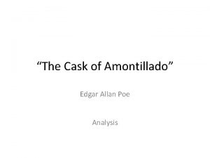 The cask of amontillado by edgar allan poe summary
