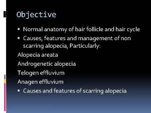 Objective Normal anatomy of hair follicle and hair