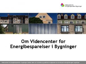 Energibesparelser i bygninger