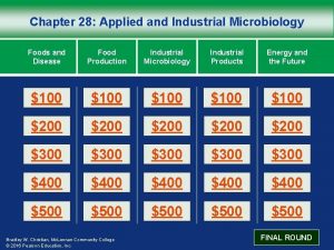Chapter 28 Applied and Industrial Microbiology Foods and