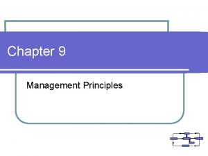 Chapter 9 Management Principles The Management Process Management