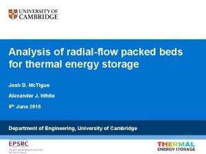 Analysis of radialflow packed beds for thermal energy