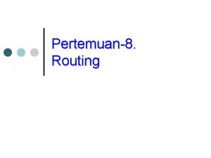 Konfigurasi routing static