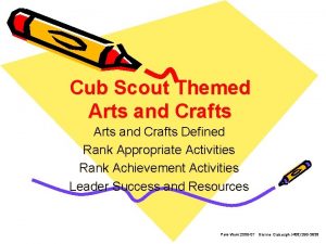 Cub Scout Themed Arts and Crafts Defined Rank