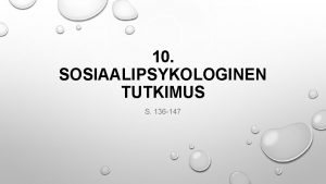 Sosiaalipsykologia tutkimus