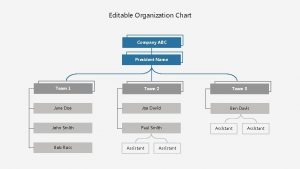 Editable Organization Chart Company ABC President Name Team