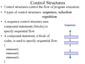 Control Structures Control structures control the flow of