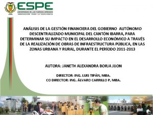 ANLISIS DE LA GESTIN FINANCIERA DEL GOBIERNO AUTNOMO