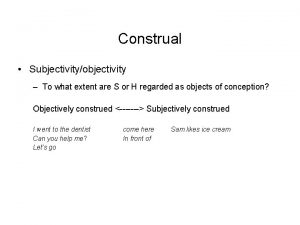 Subjective construal