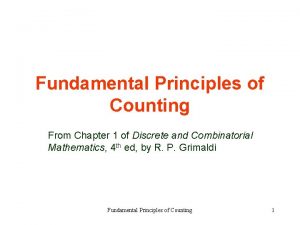 Fundamental principles of counting
