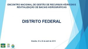 ENCONTRO NACIONAL DE GESTO DE RECURSOS HDRICOS E