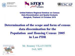 UNITED NATIONS SECRETARIAT DESA Statistics Division United Nations