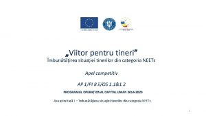 Viitor pentru tineri mbuntirea situaiei tinerilor din categoria