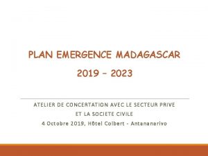 Plan emergence madagascar 2019-2023 pdf