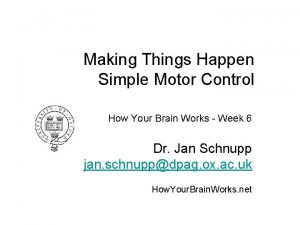 Making Things Happen Simple Motor Control How Your