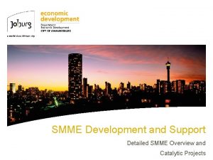 SMME Development and Support Detailed SMME Overview and
