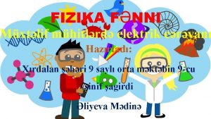 FIZIKA FNNI Mxtlif mhitlrd elektrik cryan Hazrlad Xrdalan